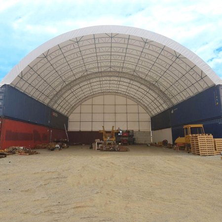 C6080DT W60'× L80’× H20’ Double Truss Container Shelter